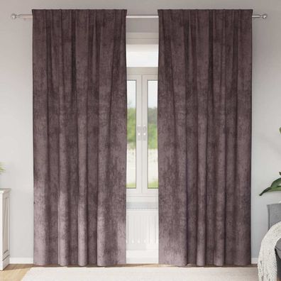vidaXL Samtvorhänge mit Vorhängen 2 pcs Braun 260 x 140 cm Samt