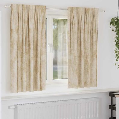 vidaXL Samtvorhänge mit Vorhängen 2 pcs Creme 175 x 140 cm Samt