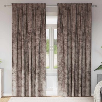 vidaXL Samtvorhänge mit Vorhängen 2 pcs Cappuccino 245 x 140 cm Samt