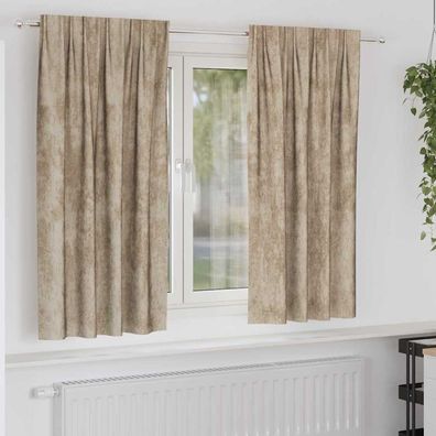 vidaXL Samtvorhänge mit Vorhängen 2 pcs Champagner 175 x 140 cm Samt