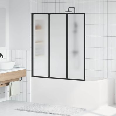 vidaXL Duschwand Schwarz 132 x 2 x 140 cm Aluminium und PP