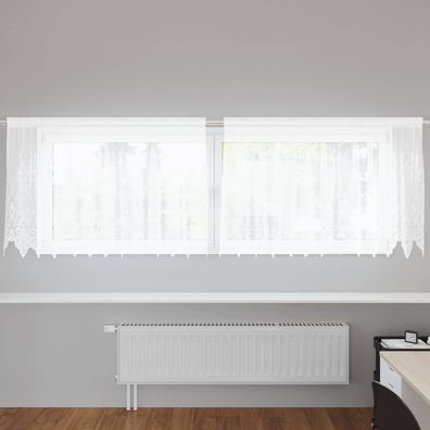 vidaXL Spitzenvorhang Weiß 100 x 300 cm Polyester