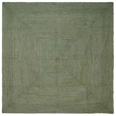 vidaXL Bereichsteppiche Quadratisch Olive Grün 240 x 240 cm Jute