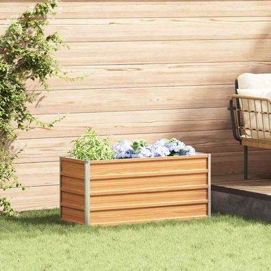 vidaXL Hochbeet Hellbraun 100 x 40 x 45 cm Verzinkter Stahl