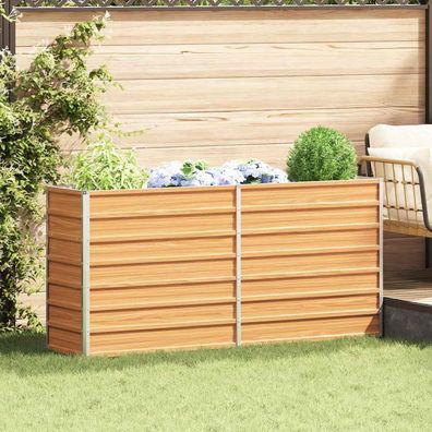vidaXL Hochbeet Hellbraun 160 x 40 x 77 cm Verzinkter Stahl