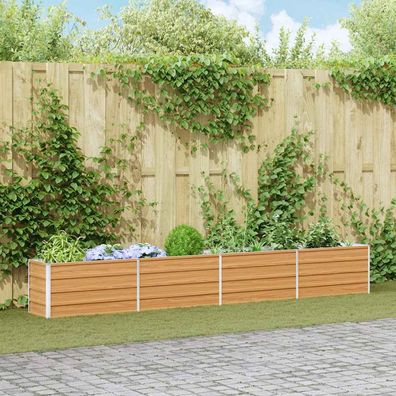 vidaXL Hochbeet Hellbraun 320 x 40 x 45 cm Verzinkter Stahl