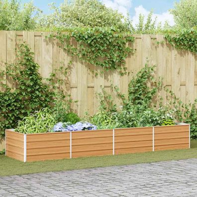 vidaXL Hochbeet Hellbraun 320 x 80 x 45 cm Verzinkter Stahl
