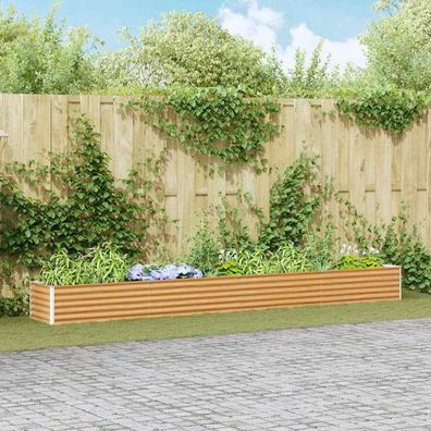 vidaXL Hochbeet Hellbraun 390 x 50 x 36 cm Verzinkter Stahl
