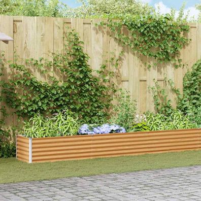 vidaXL Hochbeet Hellbraun 775 x 50 x 36 cm Verzinkter Stahl