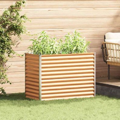 vidaXL Hochbeet Hellbraun 98 x 50 x 68 cm Verzinkter Stahl