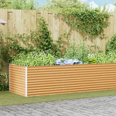 vidaXL Hochbeet Hellbraun 485 x 100 x 68 cm Verzinkter Stahl