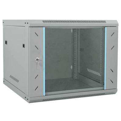 vidaXL Netzwerkschrank mit Speicher Grau 60 x 60 x 50 cm Stahl
