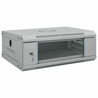vidaXL Netzwerkschrank mit Speicher Grau 53 x 35 x 21 cm Stahl