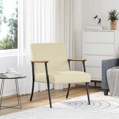 vidaXL Sessel Creme Stoff