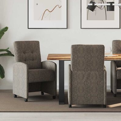 vidaXL Esszimmerstühle mit Rollen 2 pcs Dunkelgrau 58 x 67 x 97 cm