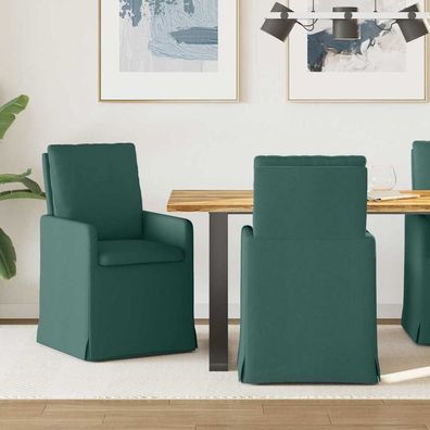 vidaXL Esszimmerstühle 2 pcs Dunkelgrün 57 x 67 x 98 cm Stoff
