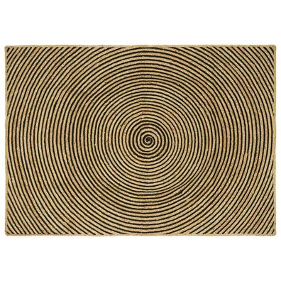 vidaXL Bereichsteppiche Schwarz 140 x 200 cm Jute