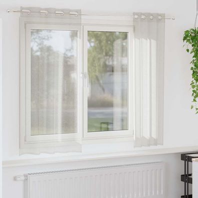 vidaXL Voile-Vorhang mit Vorhängen 2 pcs Creme 175 x 140 cm Polyester