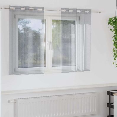 vidaXL Voile-Vorhang 2 pcs Dunkelgrau 140 x 140 cm Polyester