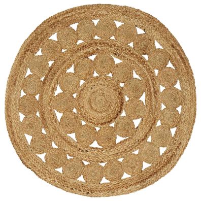 vidaXL Bereichsteppiche Natur Ø 90 cm Jute