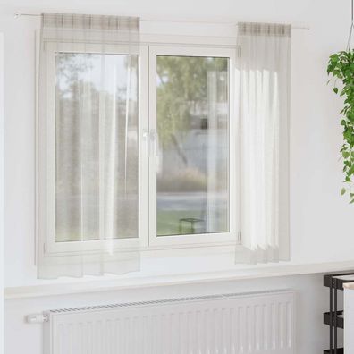 vidaXL Voile-Vorhang mit Vorhängen 2 pcs Creme 175 x 140 cm Polyester