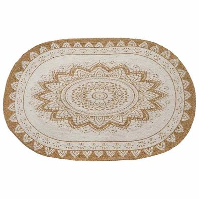 vidaXL Bereichsteppiche Floral Natur mit weißem Druck 100 x 152 cm