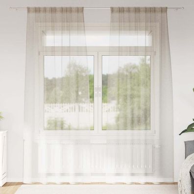 vidaXL Voile-Vorhang mit Vorhängen 2 pcs Sand 225 x 140 cm Polyester