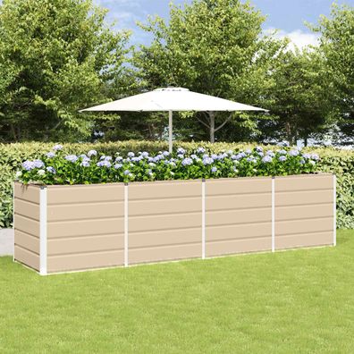vidaXL Pflanzkübel Elfenbein 320 x 80 x 75 cm Stahl