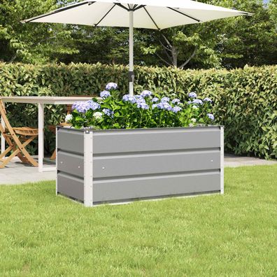 vidaXL Pflanzkübel Hellgrau 100 x 50 x 45 cm Verzinkter Stahl
