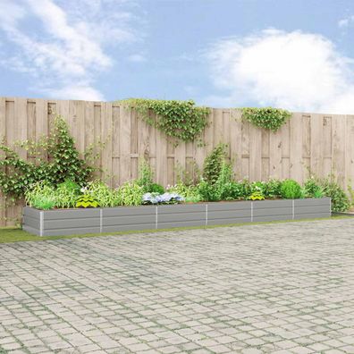 vidaXL Pflanzkübel Hellgrau 580 x 100 x 45 cm Verzinkter Stahl