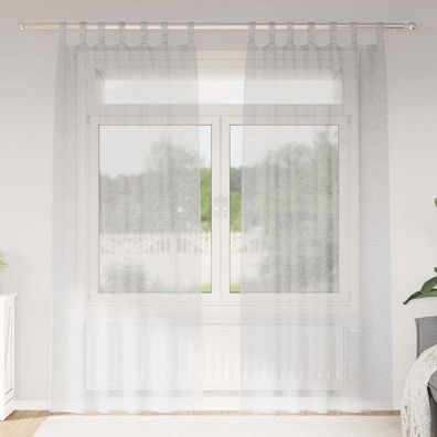 vidaXL Voile-Vorhang 2 pcs Hellgrau 260 x 140 cm Polyester