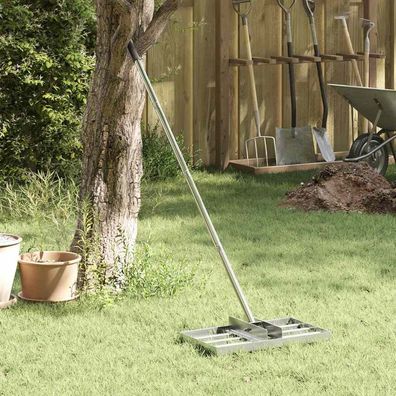 vidaXL Garten-Nivellierrechen Silber 45 x 25 x 200 cm Edelstahl