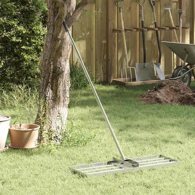 vidaXL Garten Nivellierrechen Silber 75 x 25 x 6 cm Edelstahl
