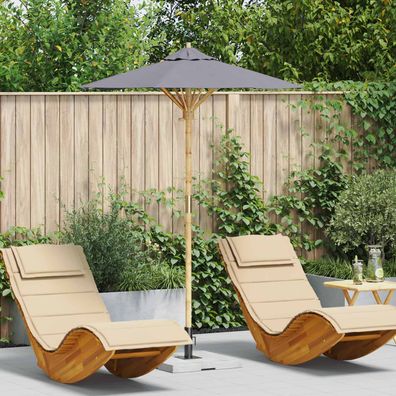 vidaXL Garten-Sonnenschirm Dunkelgrau Ø 150 x 210 cm Bambus