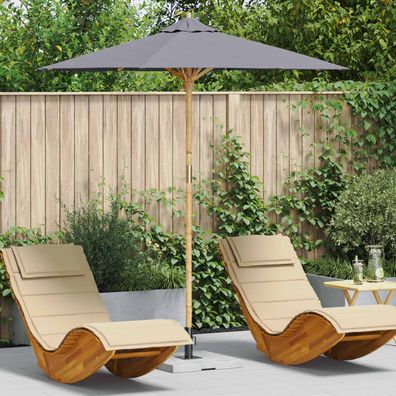 vidaXL Garten-Sonnenschirm Dunkelgrau Ø 217 x 230 cm Bambus