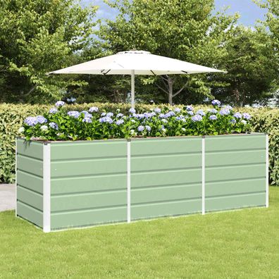 vidaXL Pflanzkübel Grün 240 x 80 x 75 cm Stahl