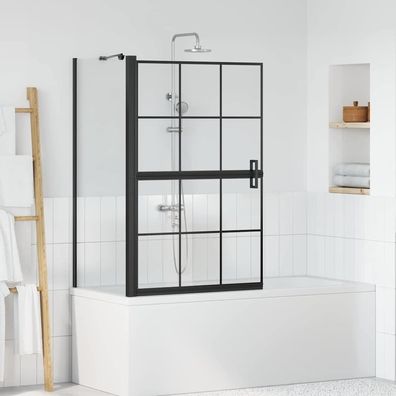 vidaXL Bad-Duschschirm Schwarz und Transparent 80 x 68 x 128 cm