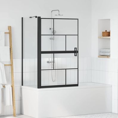vidaXL Bad-Duschschirm Schwarz und Transparent 80 x 68 x 128 cm