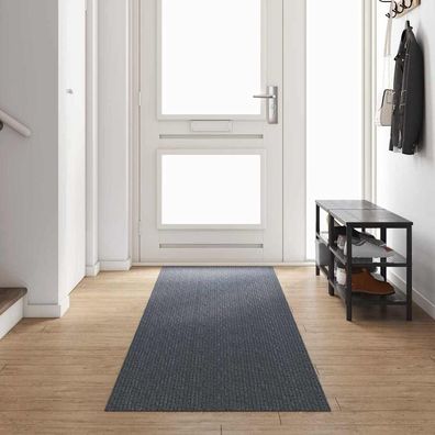 vidaXL Teppichläufer Grau 80 x 400 cm Stoff
