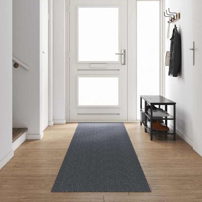 vidaXL Teppichläufer Grau 80 x 500 cm Stoff