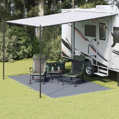 vidaXL Zeltteppich Blau und Grau 400 x 250 cm Polyethylen