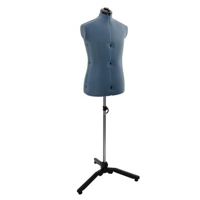 vidaXL Verstellbare Schneiderpuppe für Männer Blau 37,5-45,5 Zoll
