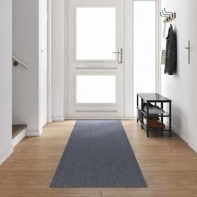 vidaXL Teppichläufer Hellgrau 80 x 500 cm Stoff