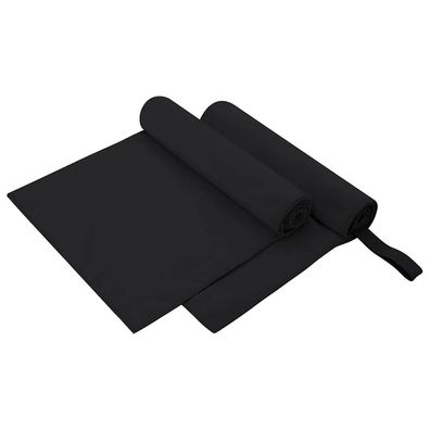 vidaXL Sporthandtücher 2 pcs Schwarz 100 x 50 cm