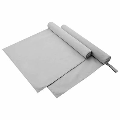 vidaXL Sporthandtücher 2 pcs Grau 180 x 90 cm Polyester und Polyamid