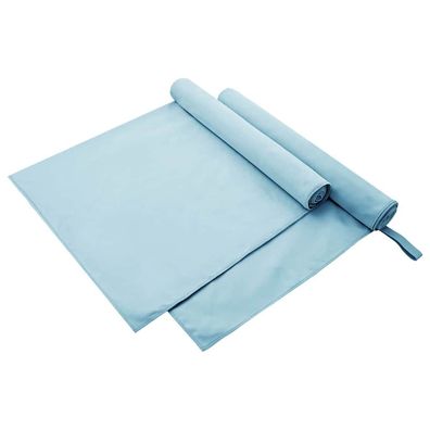 vidaXL Sporthandtücher 2 pcs Blau 180 x 90 cm Polyester und Polyamid