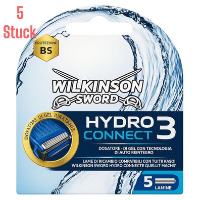 Wilkinson Sword Hydro Connect 3 Rasierklingen – 5 Stück – Mach3 kompatibel – NEU