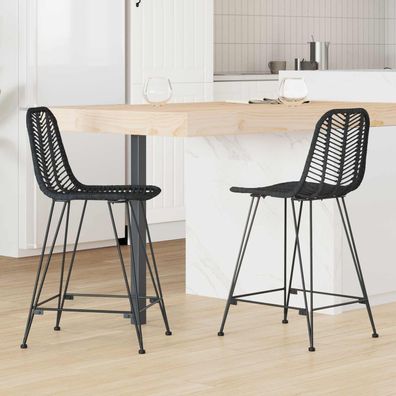 vidaXL Barstuhl 2 pcs 44,5 x 54,5 x 97,5 cm Rattan und Eisen