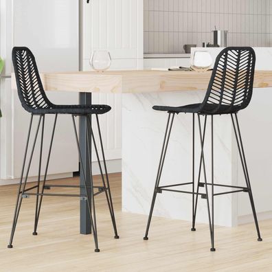 vidaXL Barstuhl 2 pcs 44 x 52 x 111 cm Rattan und Eisen