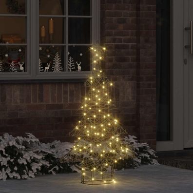 vidaXL Weihnachtsbaum mit 120 LEDs Warmweiß 150 cm Rattan